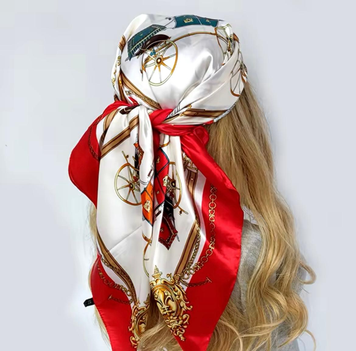 Square Luxury Headcloth Silk Scarf